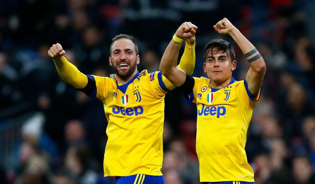 Bộ đôi tiền đạo Gonzalo Higuain và Paulo Dybala đưa Juventus lội ngược dòng thành công để đoạt vé vào tứ kết Champions League. 				Ảnh: lichthidau.com.vn
