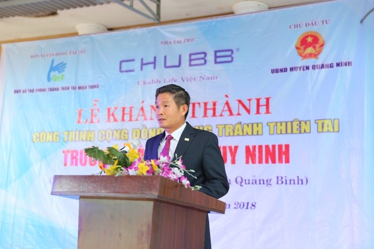 Ông Nguyễn Hồng Sơn, Phó Tổng Giám đốc Chubb Life Việt Nam phát biểu tại Lễ khánh thành.