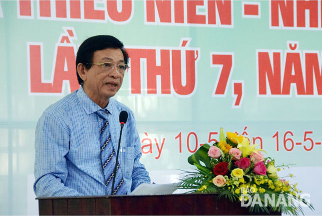 Phó Tổng Biên tập Báo Đà Nẵng, Trưởng Ban tổ chức giải Lê Quang Á phát biểu khai mạc.