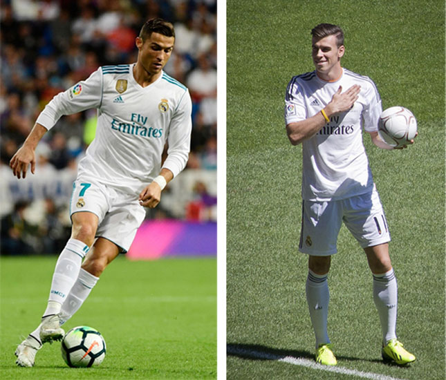 Cristiano Ronaldo (trái) và Gareth Bale. Ảnh: Internet