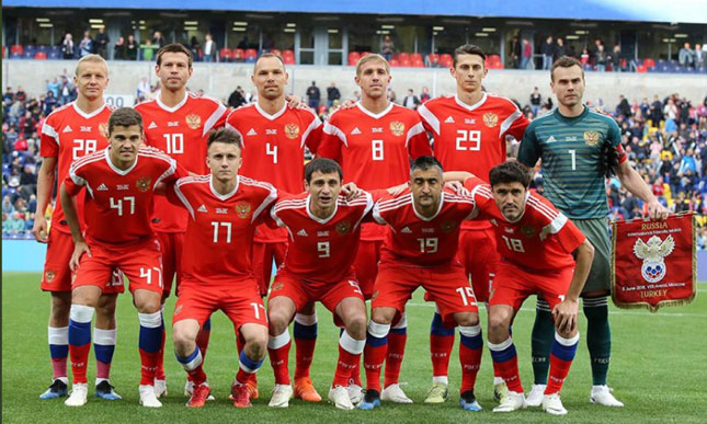 Với lợi thế sân nhà cùng sự chuẩn bị rất tốt, đội tuyển Nga đang tràn đầy hy vọng có được khởi đầu hoàn hảo tại World Cup 2018. Ảnh: RFS