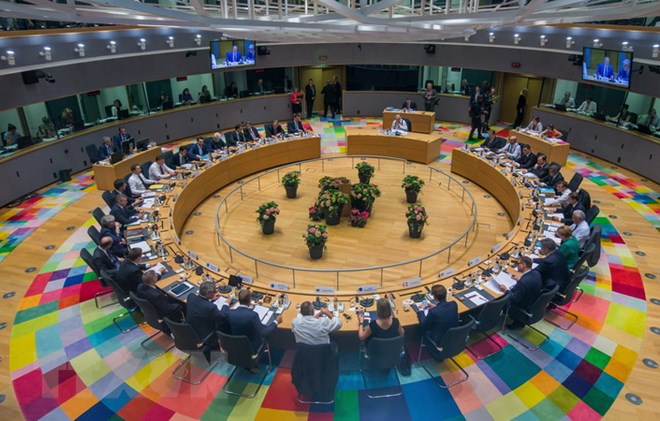 Toàn cảnh Hội nghị thượng đỉnh EU ở Brussels, Bỉ ngày 28-6. (Nguồn: AFP/TTXVN)