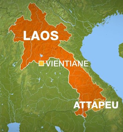 Tỉnh Attapeu nằm ở đông nam Lào (Đồ họa: Aljazeera)
