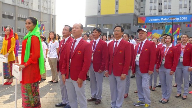 Đoàn Việt Nam dự ASIAD 18 chính thức được chào đón tại Indonesia