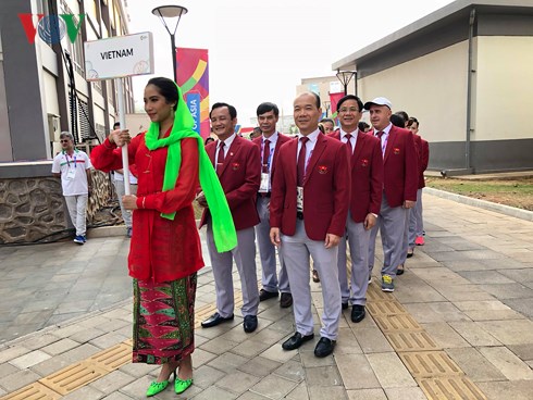 Lễ Thượng cờ trang nghiêm của Đoàn Thể thao Việt Nam tại ASIAD 2018