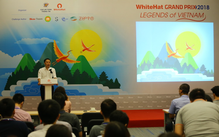 Deputy head of the Information Security Department Nguyen Huy Dung speaks at a conference introducing Whitehat Grand Prix 2018 (Photo: ITCnews.vn)