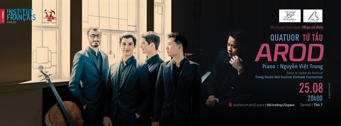 Nguyen Viet Trung to perform with French Quartet Arod in Ha Noi.