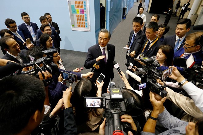 Chinese State Councilor and Foreign Minister Wang Yi answers reporters' queries (Source: Reuters)