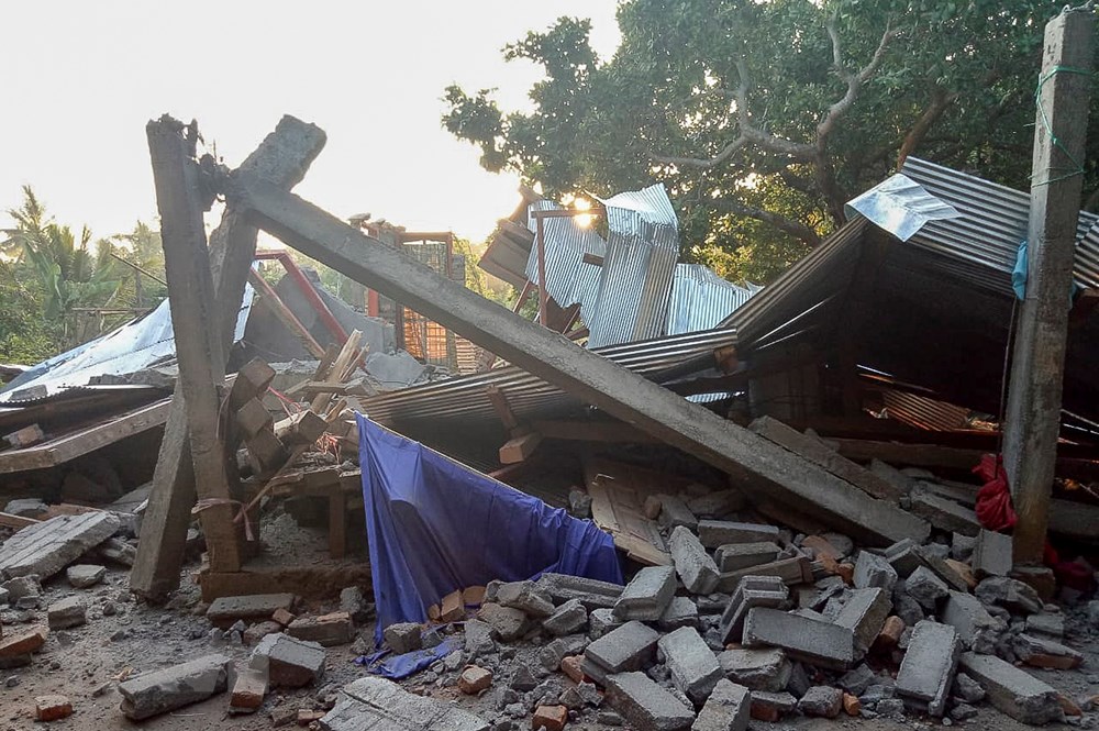 Phần lớn thiệt hại do trận động đất nằm ở thành phố chính trên đảo Lombok là Mataram. (Nguồn: EPA/TTXVN)
