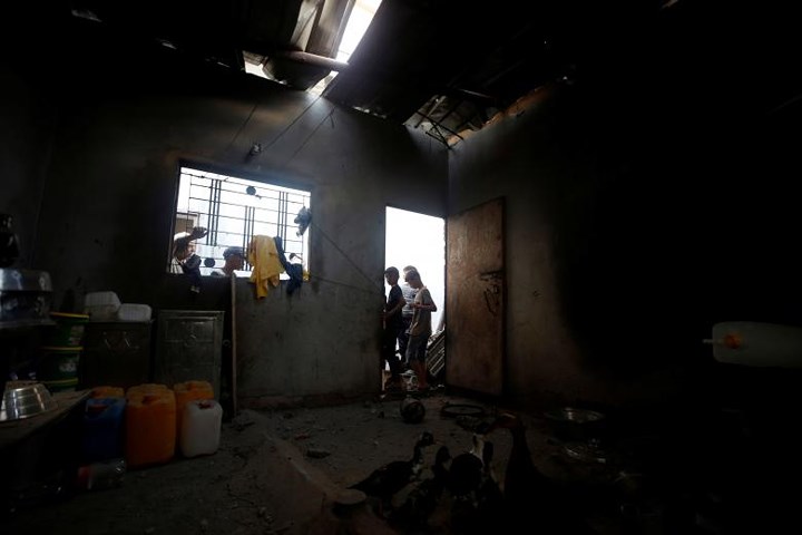 Căn nhà bị tàn phá tại khu vực Al-Mughraqa, ngoại ô thành phố Gaza.