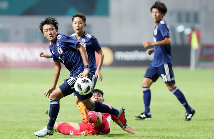 Nhật Bản mang đội U21 dự Asiad 2018 nhưng vẫn được đánh giá là ứng viên nặng ký cho tấm HC vàng môn bóng đá nam. Ảnh: Đức Đồng.
