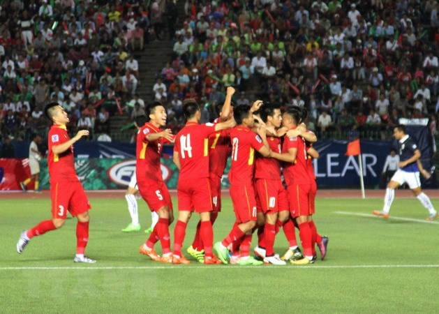 Đội tuyển bóng đá Việt Nam. (Ảnh: TTXVN)