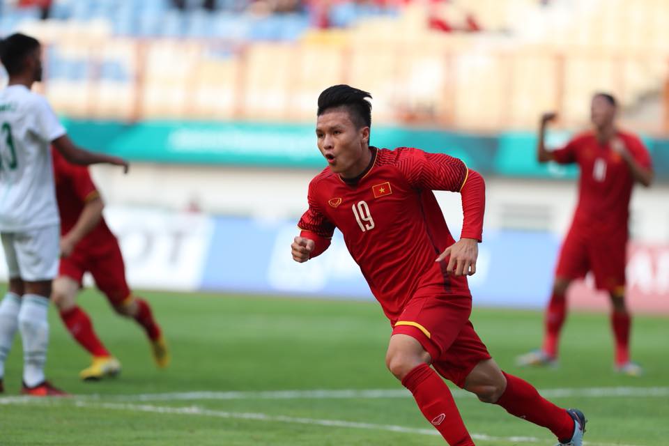 Quang Hải ăn mừng bàn thắng vào lưới U23 Pakistan. Ảnh: thethaovanhoa.vn