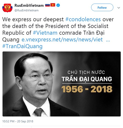 Truyền thông quốc tế đưa tin Chủ tịch nước Trần Đại Quang qua đời