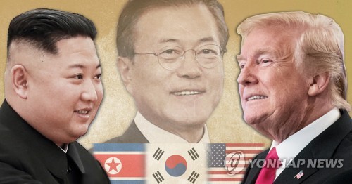 Tổng thống Moon Jae-in được xem là cầu nối quan trọng giữa Tổng thống Mỹ Donald Trump và nhà lãnh đạo Triều Tiên Kim Jong-un (Ảnh: Yonhap)