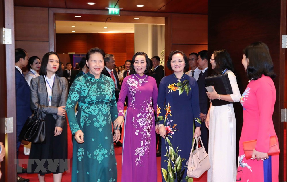 Chủ tịch Quốc hội Nguyễn Thị Kim Ngân và các đại biểu dự khai mạc Đại hội ASOSAI 14. (Ảnh: TTXVN)