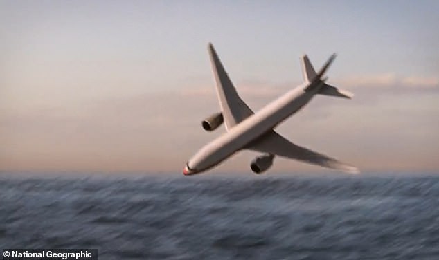 Hình ảnh 3D mô tả khoảnh khắc MH370 rơi xuống biển (Ảnh: Nat Geo)