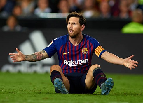Mặc dù đã ghi bàn nhưng Lionel Messi không thể giúp Barca giành trọn 3 điểm trước Valencia. (Ảnh: Getty)