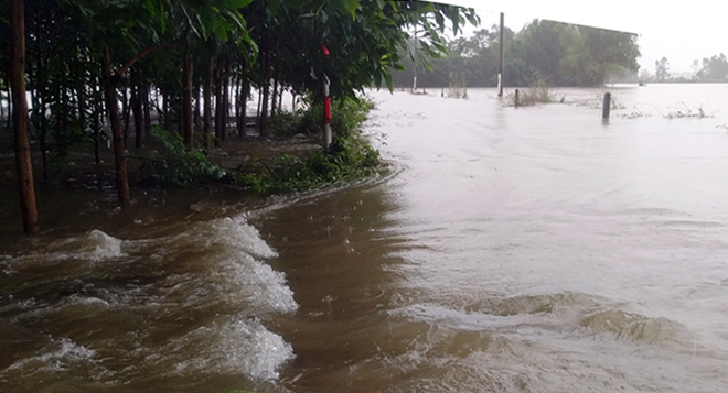Nhiều xã của huyện Hòa Vang ngập nặng