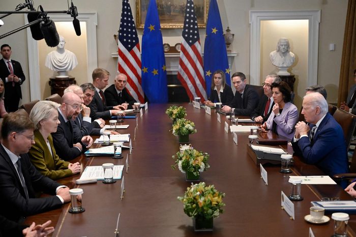 Mỹ và EU tổ chức hội nghị nhằm giải quyết những bất đồng về thương mại. Ảnh: TTXVN