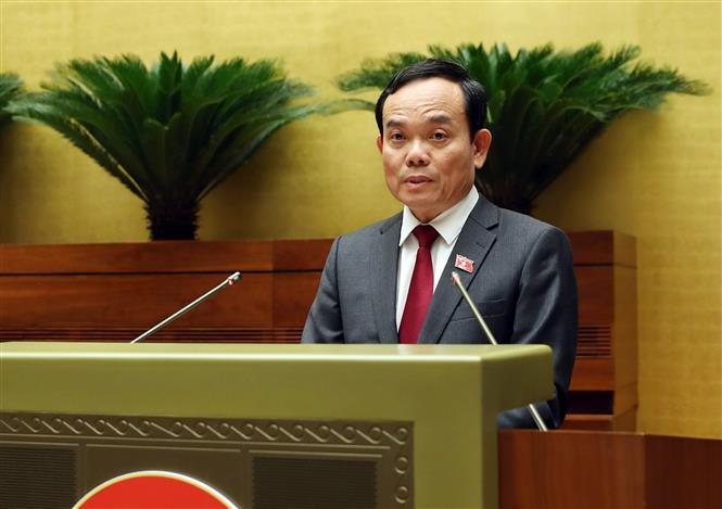 Phó Thủ tướng Trần Lưu Quang báo cáo tại phiên họp sáng 6-11. Ảnh: Doãn Tấn/TTXVN