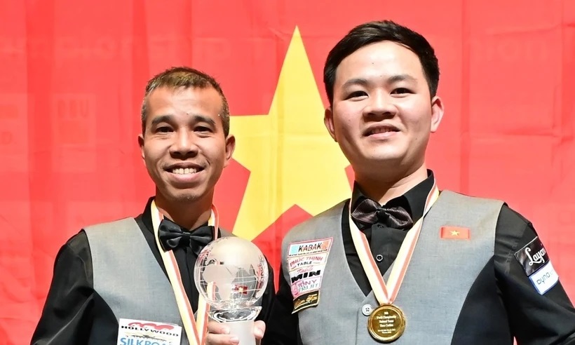 Việt Nam giành chức vô địch billiard carom 3 băng đồng đội thế giới