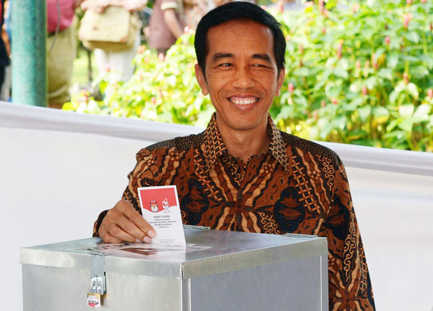 Kết quả chưa chính thức cho thấy ông Joko Widodo dẫn đầu. 		                         Ảnh: AFP