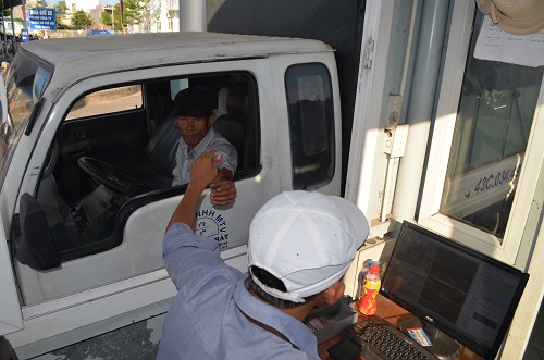 IT application at the coach station entry/exit booth