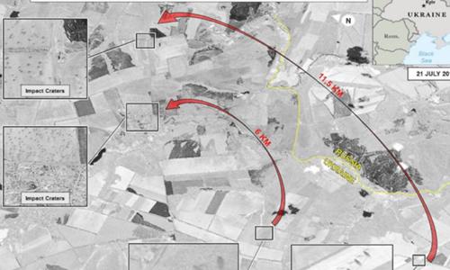 Hình ảnh vệ tinh cho thấy các quả rocket được bắn đi xa 6 km và 11,5 km. Ảnh: ABC News