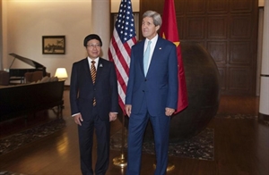 Deputy Prime Minister and Foreign Minister Pham Binh Minh and US Secretary of State John Kerry (Source: VNA)