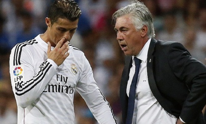 HLV Carlo Ancelotti buộc phải rút ngôi sao người Bồ Đào Nha ở giờ nghỉ giải lao. Ông không muốn mạo hiểm khi mà Ronaldo ở trong tình trạng sức khỏe không được tốt. 