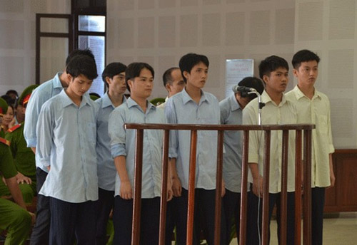 Pham Thanh Hieu and his group at their trial