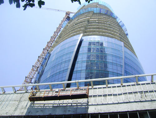  The building is surrounded by imported shatter-proof glass walls.