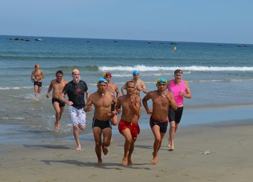   Participants in the swimming competition.