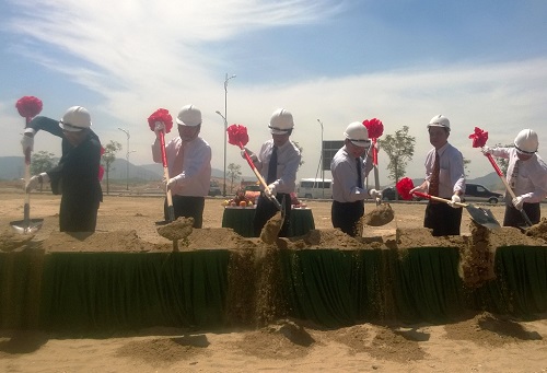 The ground-breaking ceremony for the new plant