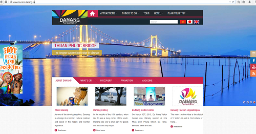 Home page of the website