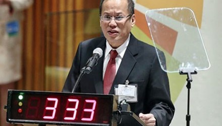 Tổng thống Aquino. Ảnh: AP 