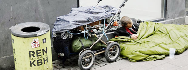 Người vô gia cư ở Odense.