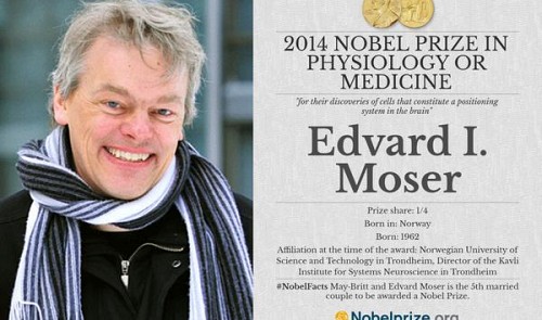 Norwegian Edvard Moser, winner of the 2014 Nobel prize for medicine or physiology