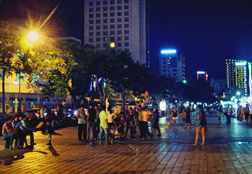 A vibrant part of the Bach Dang Street promenade