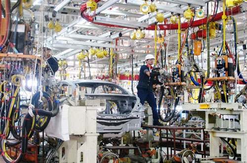 Automobile production line at the TCIE Vietnam Company