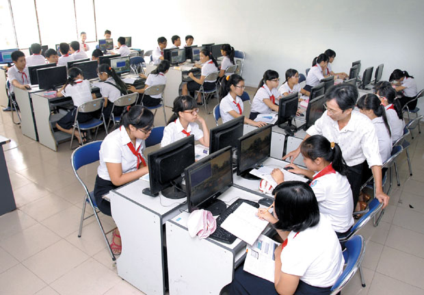 Trường THCS Nguyễn Khuyến luôn chú trọng giáo dục theo hướng trường trọng điểm chất lượng cao của thành phố. (Ảnh do Trường THCS Nguyễn Khuyến cung cấp) 