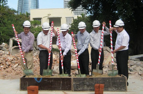 The ground-breaking ceremony for the rebuild