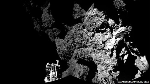 A brand new image shows the view from the Philae lander of the surface of the comet