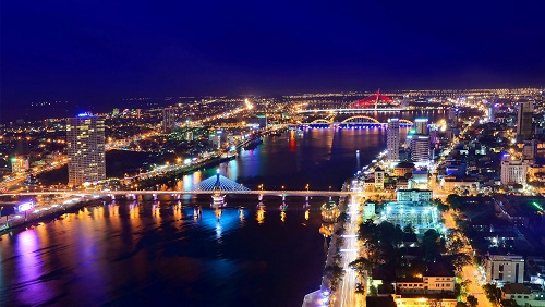 Sparkling image of the Han River at night