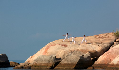 Yoga on the rocks