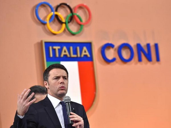 Thủ tướng Italy Matteo Renzi trong bài phát biểu ở trụ sở UB Olimpic Italy. (Nguồn: ANSA)