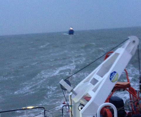 Fishing boat being towed back to the mainland by SAR 274