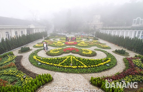 Flower garden at the Ba Na Hills Resort