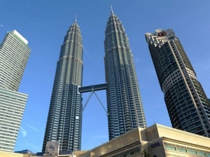 The Petronas Twin Towers in Kuala Lumpur